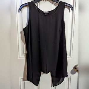 Black women's sleeveless blouse with split hem in the back size small